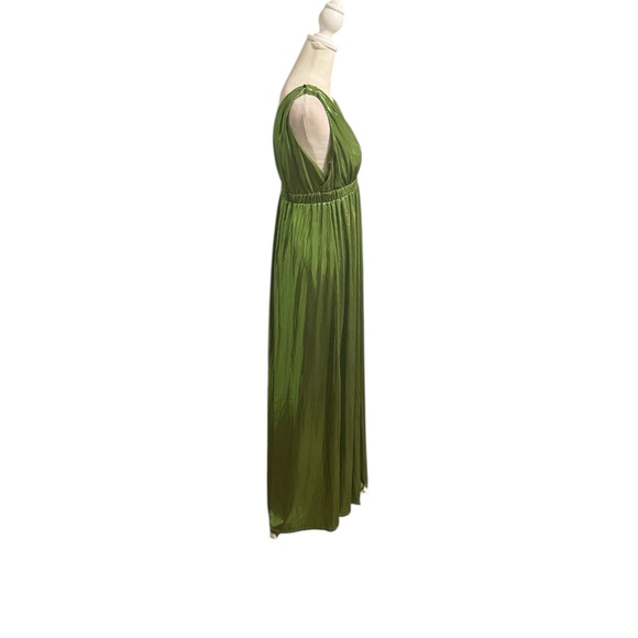 SINCERELY JULES metallic green goddess maxi dress size S - Picture 5 of 10